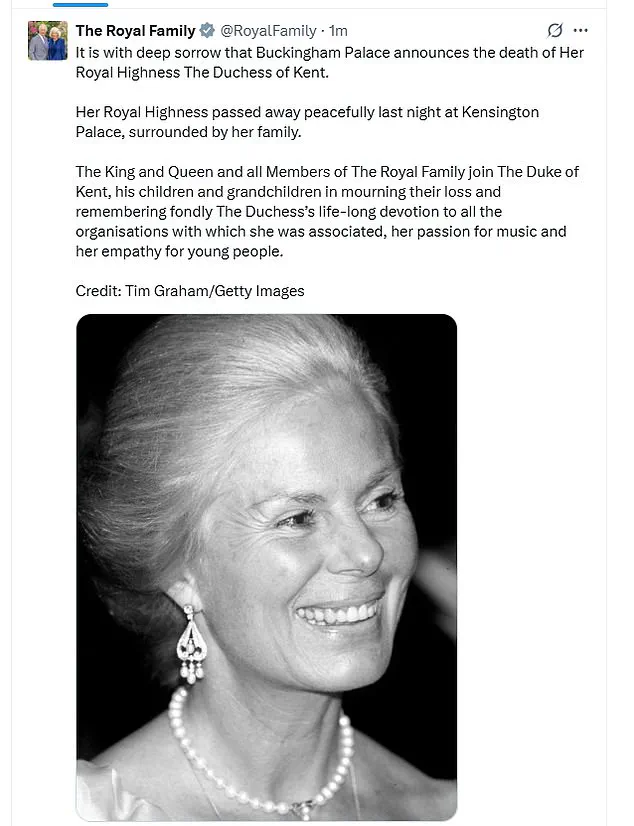 The Passing of the Duchess of Kent: A Legacy of Grace, Charitable Work, and Lasting Impact on the British Public