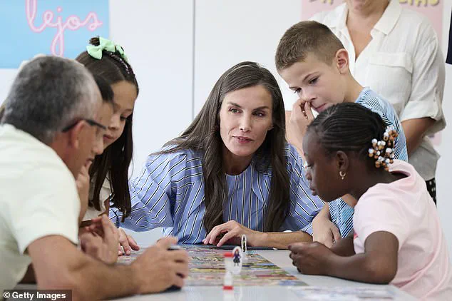 Queen Letizia of Spain Wears Blue Shirt and Cropped Trousers for La Rioja Academic Year Events