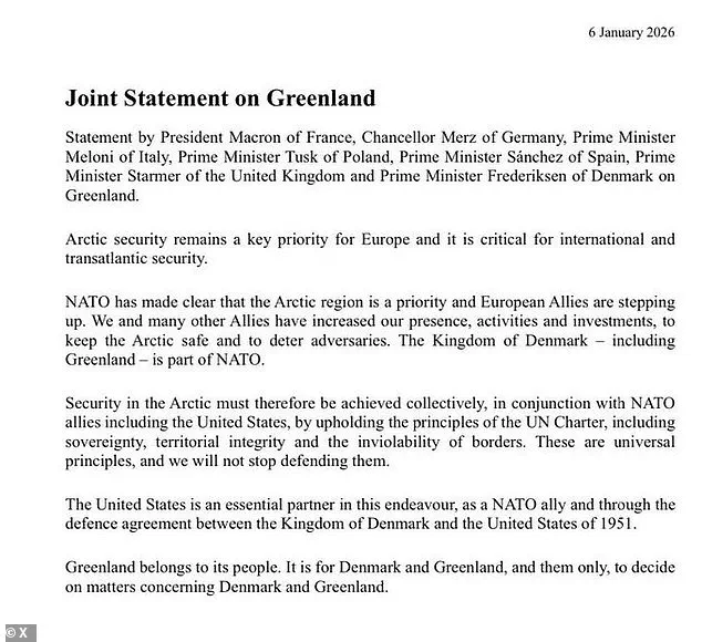 European Leaders Unite to Condemn Trump's Threats to Seize Greenland, Emphasize Territorial Integrity