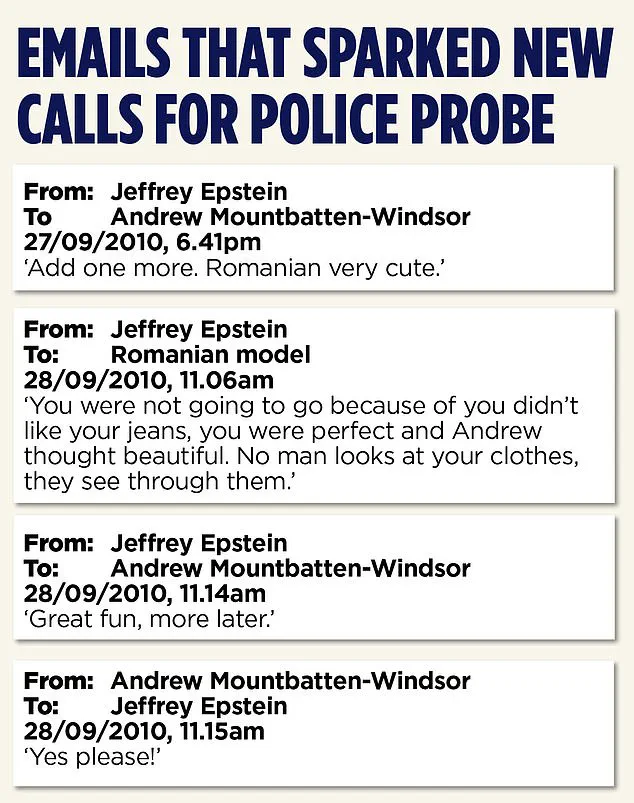 Exclusive: Emails Reveal Jeffrey Epstein Hosted Young Romanian Model at Buckingham Palace with Andrew Mountbatten-Windsor
