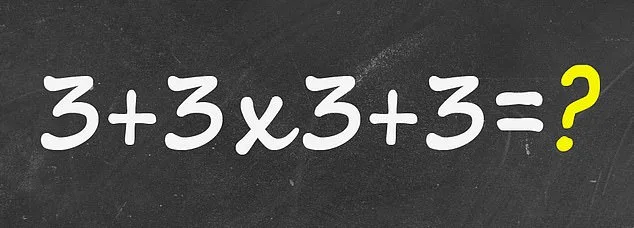 Viral Equation 3+3x3+3 Sparks Debate Over PEMDAS Rules