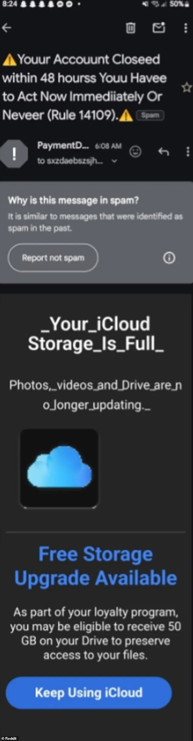 Global Alert: Sophisticated Phishing Scam Lures iCloud Users with Fake Upgrade Emails